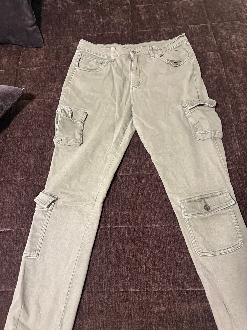 Rehab women's Light Green Cargo Slim-Straight Jeans